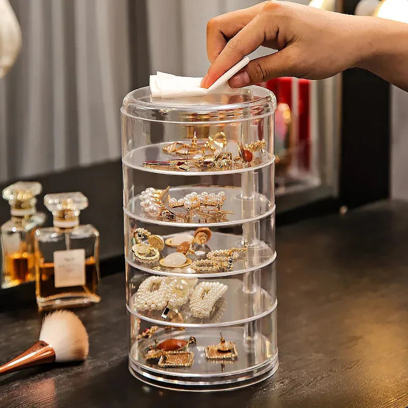 360° Rotating Acrylic Jewelry Storage Box 4 Layer