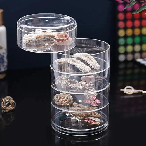 360° Rotating Acrylic Jewelry Storage Box 4 Layer