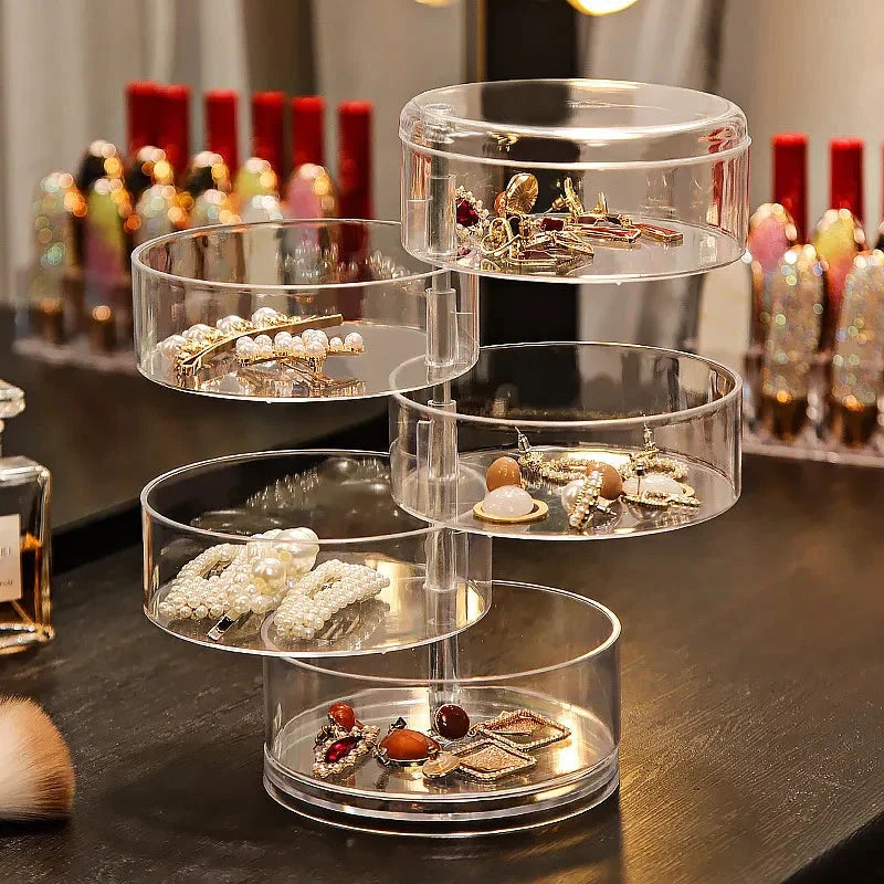 360° Rotating Acrylic Jewelry Storage Box 4 Layer