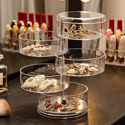 360° Rotating Acrylic Jewelry Storage Box 4 Layer