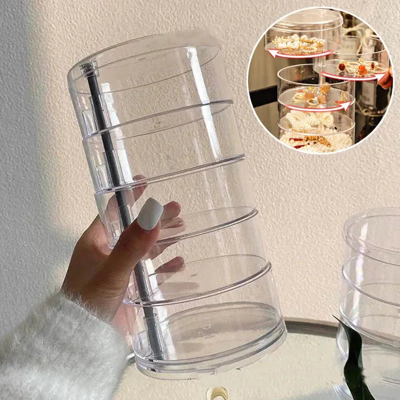 360° Rotating Acrylic Jewelry Storage Box 4 Layer
