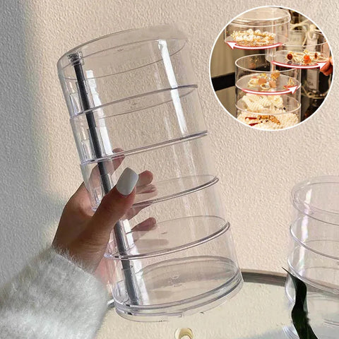 360° Rotating Acrylic Jewelry Storage Box 4 Layer