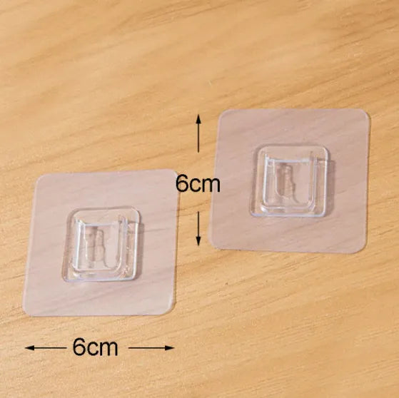 Double-Sided Adhesive Wall Hooks - 10pcs