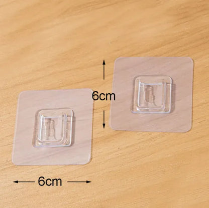 Double-Sided Adhesive Wall Hooks - 10pcs