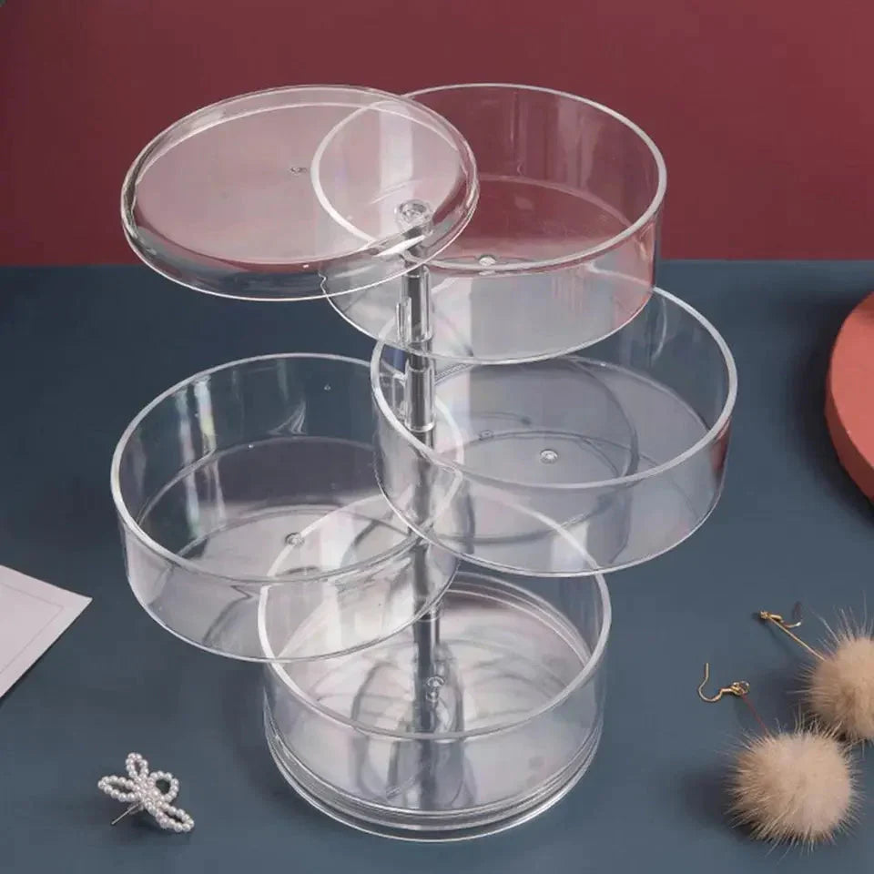 360° Rotating Acrylic Jewelry Storage Box 4 Layer