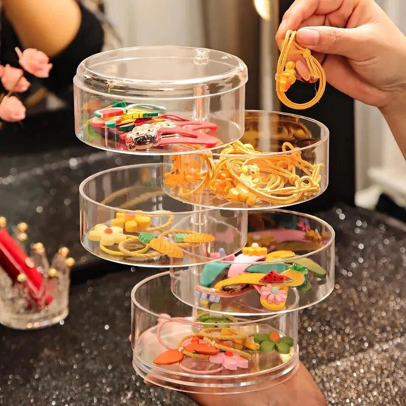 360° Rotating Acrylic Jewelry Storage Box 4 Layer