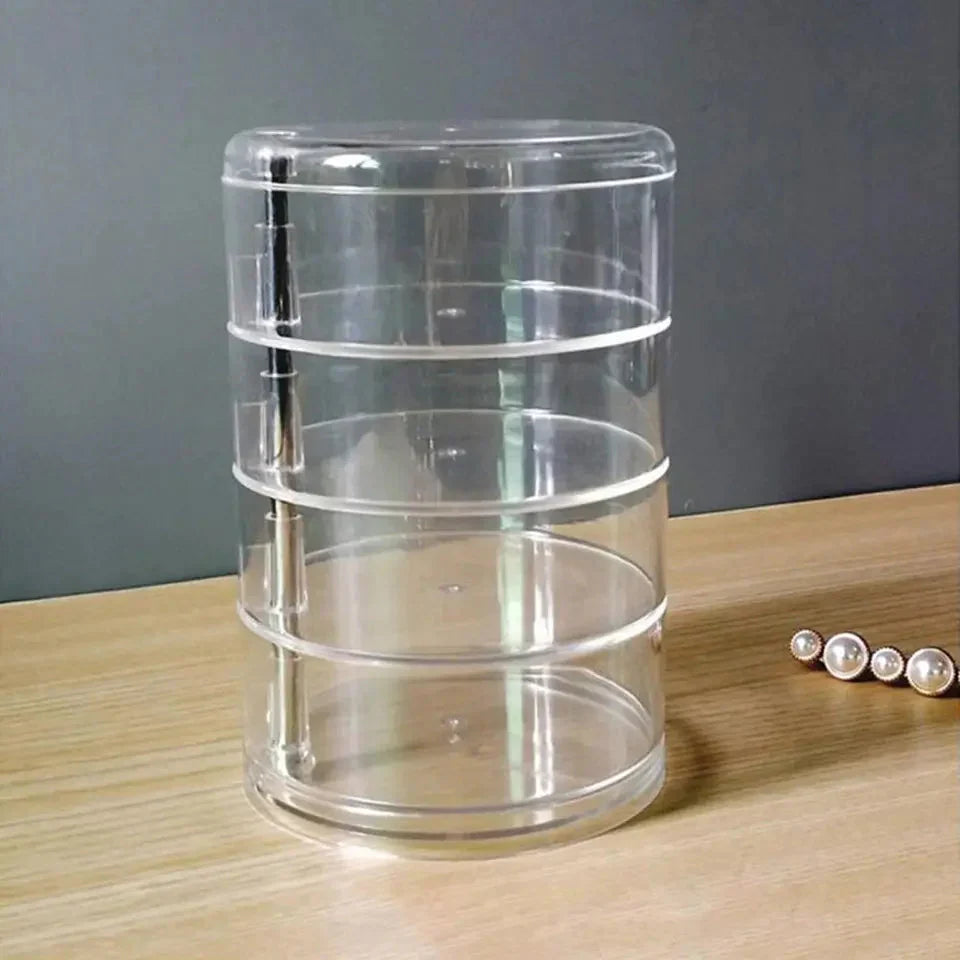 360° Rotating Acrylic Jewelry Storage Box 4 Layer
