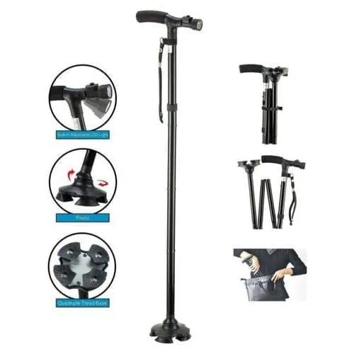 Foldable Walking Cane with LED Light