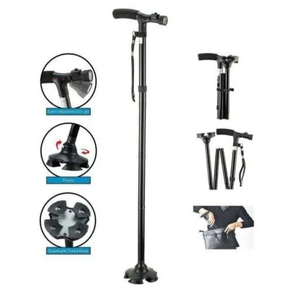 Foldable Walking Cane with LED Light