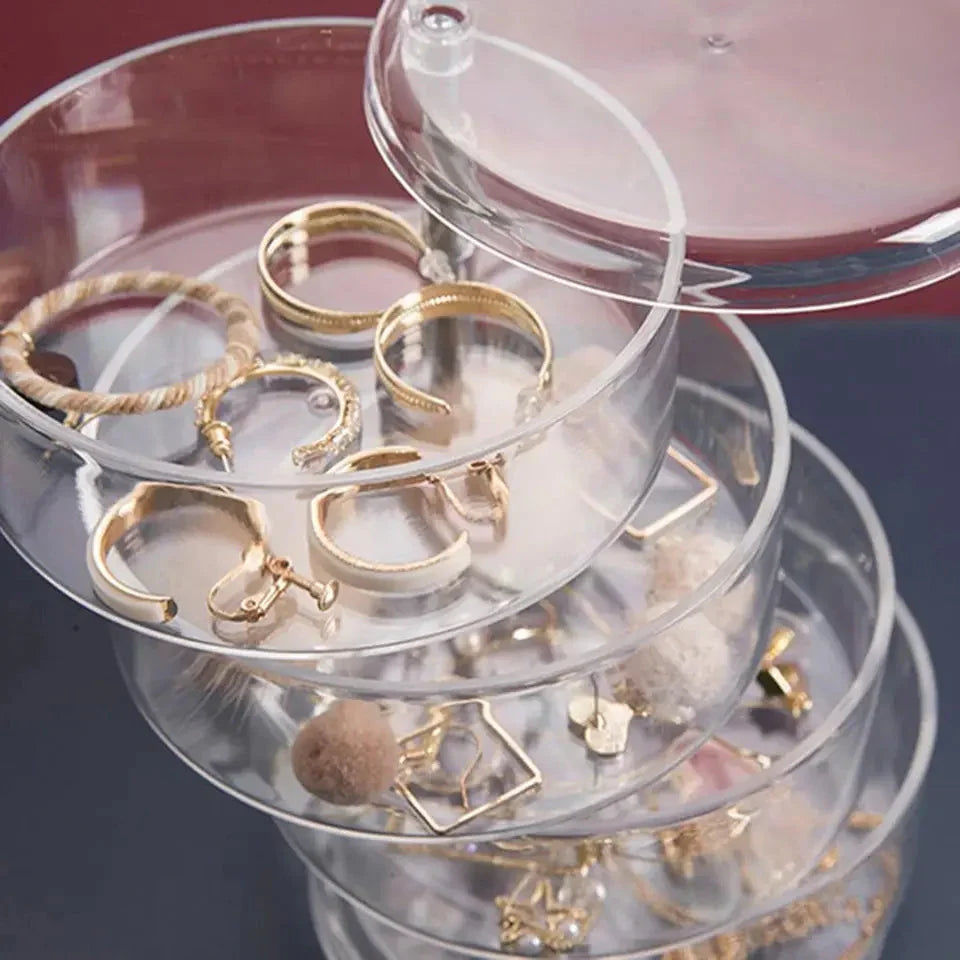 360° Rotating Acrylic Jewelry Storage Box 4 Layer