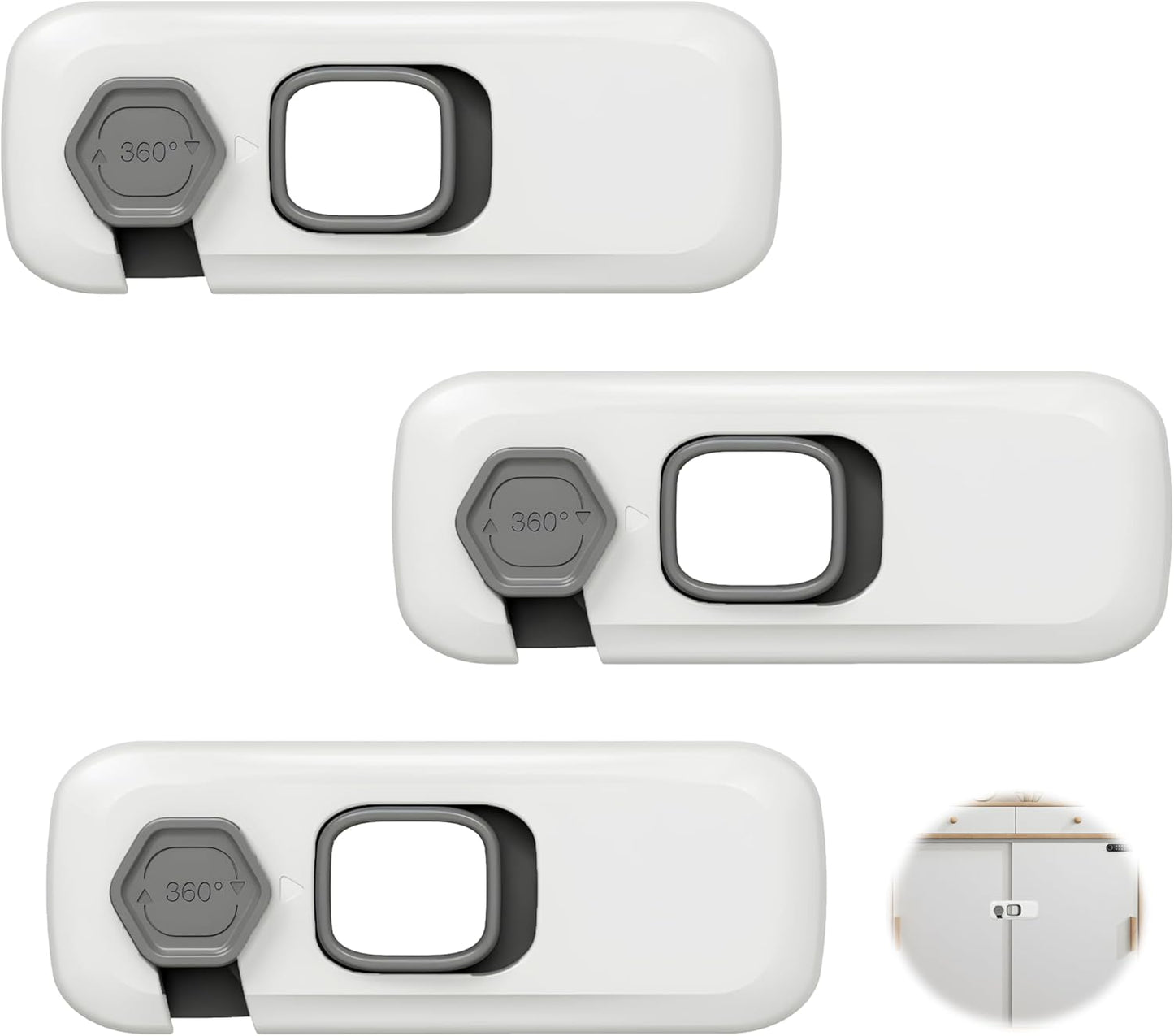 Child Safety Fridge & Cabinet Lock (Adhesive)