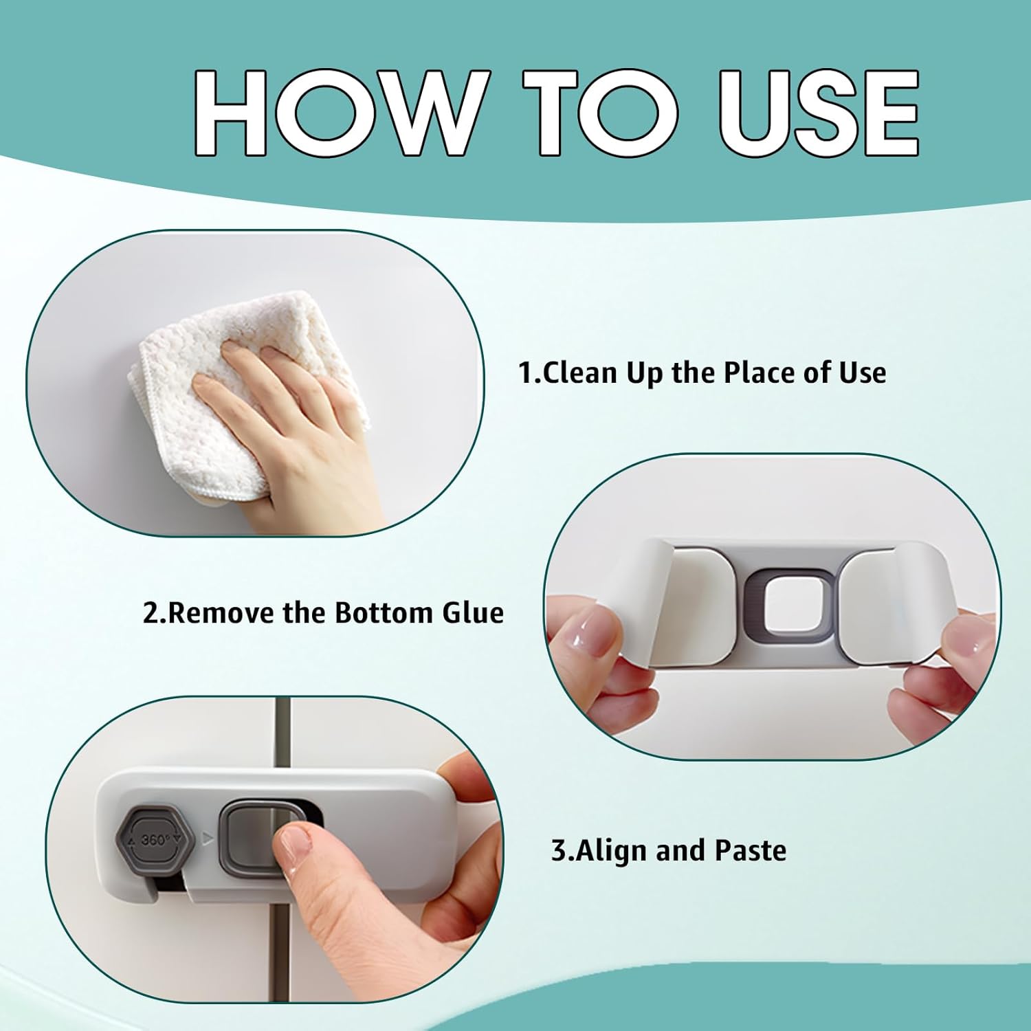 Child Safety Fridge & Cabinet Lock (Adhesive)