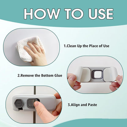 Child Safety Fridge & Cabinet Lock (Adhesive)