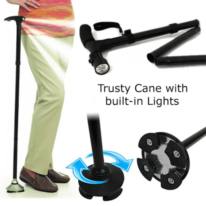 Foldable Walking Cane with LED Light