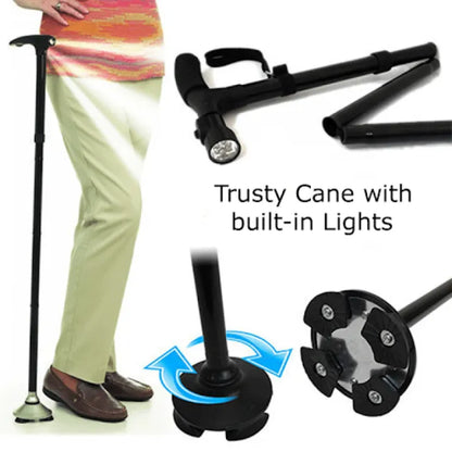 Foldable Walking Cane with LED Light