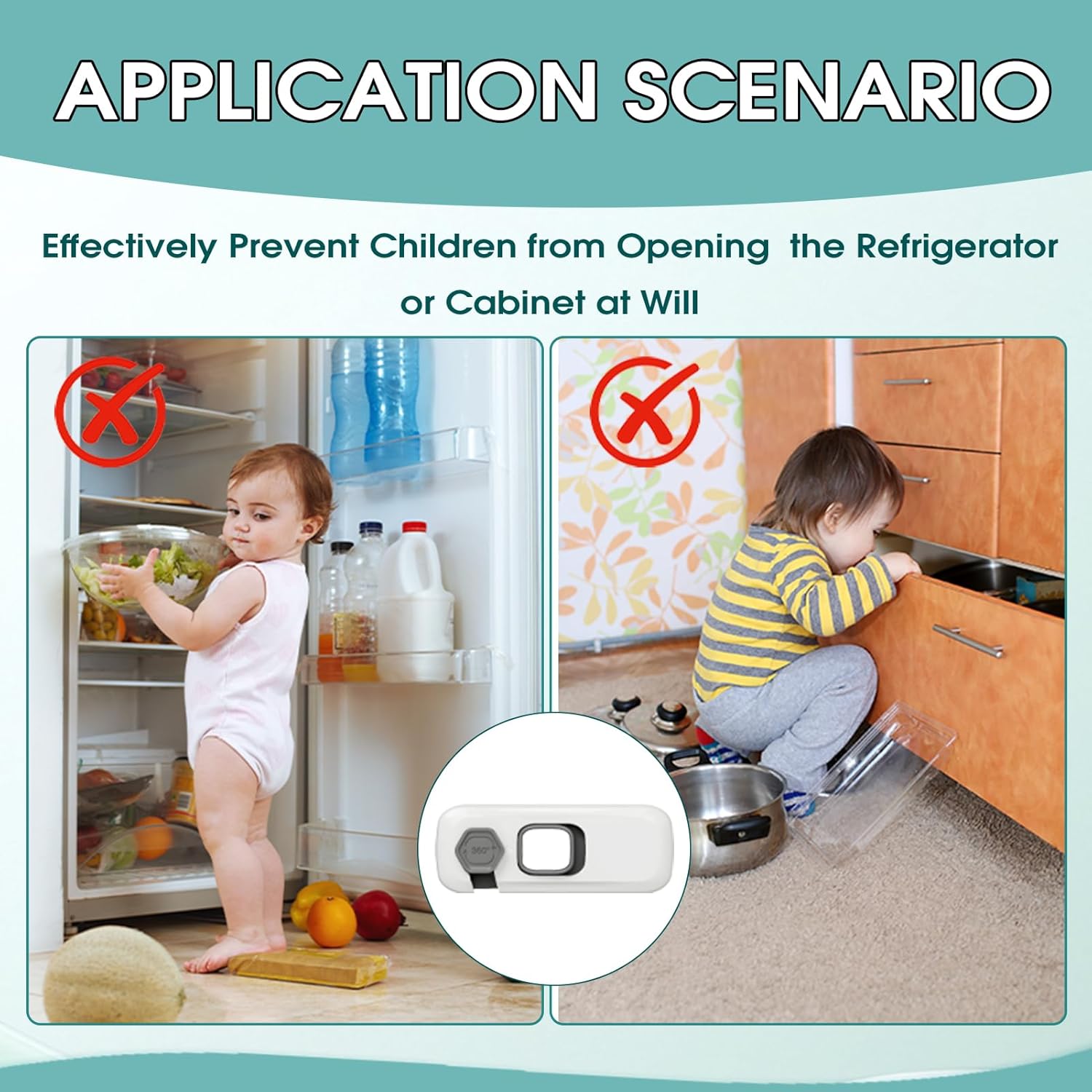 Child Safety Fridge & Cabinet Lock (Adhesive)