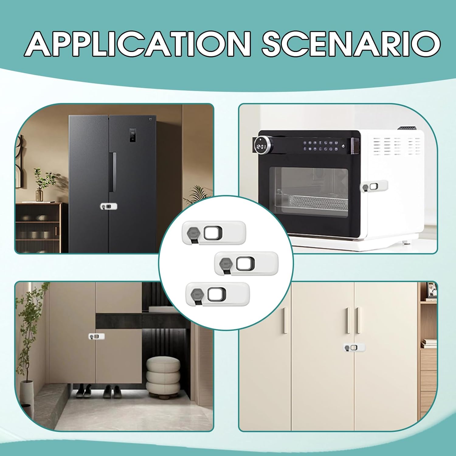 Child Safety Fridge & Cabinet Lock (Adhesive)