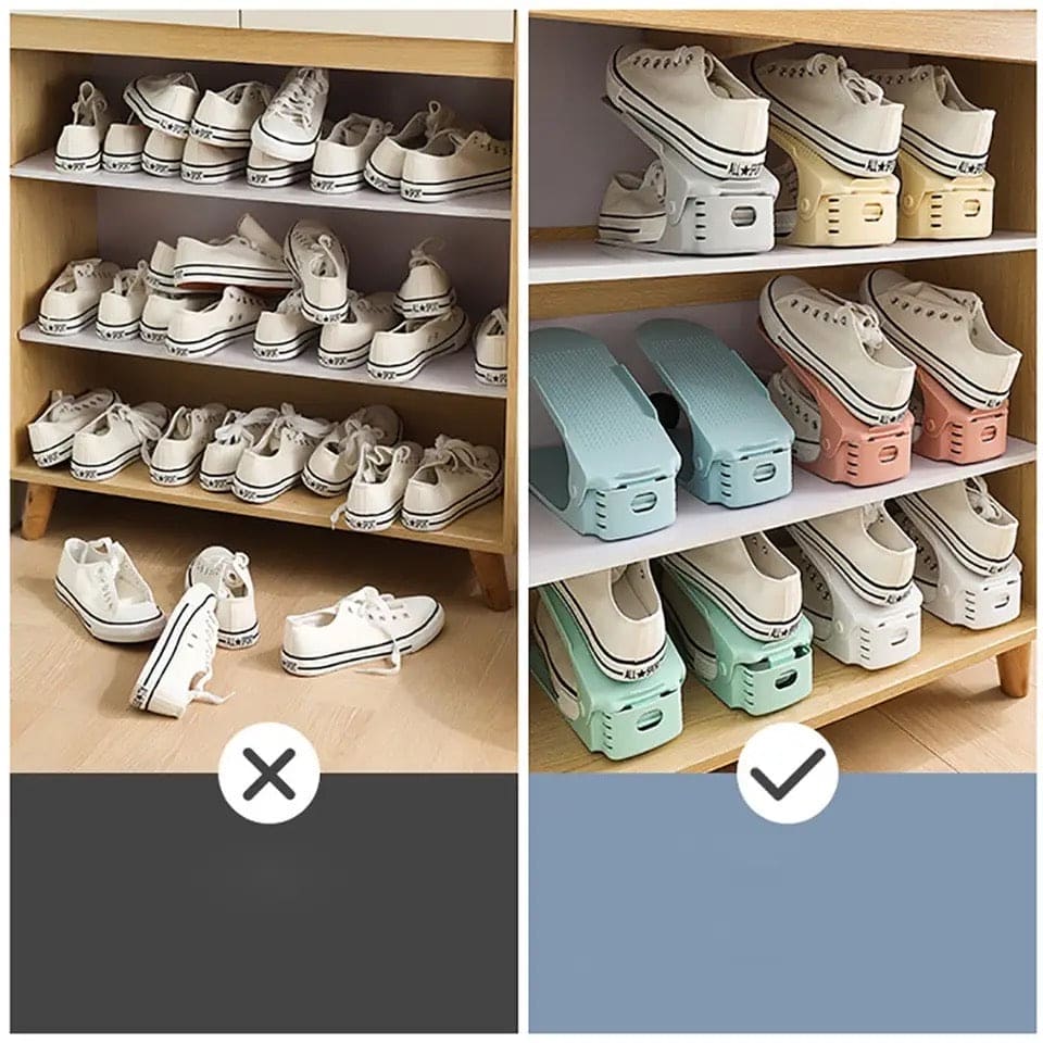 Space Saving Shoes Organizer Double Layer Foldable - 1pc