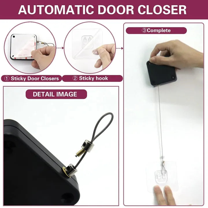 Automatic Door Closer Punch-Free with Drawstring