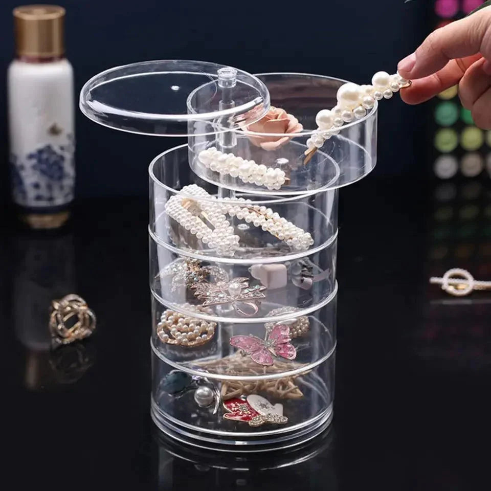 360° Rotating Acrylic Jewelry Storage Box 4 Layer