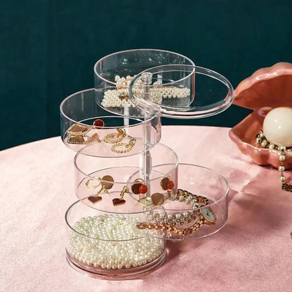 360° Rotating Acrylic Jewelry Storage Box 4 Layer