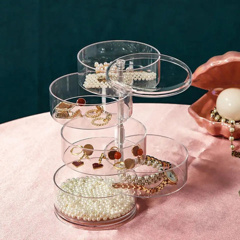 360° Rotating Acrylic Jewelry Storage Box 4 Layer