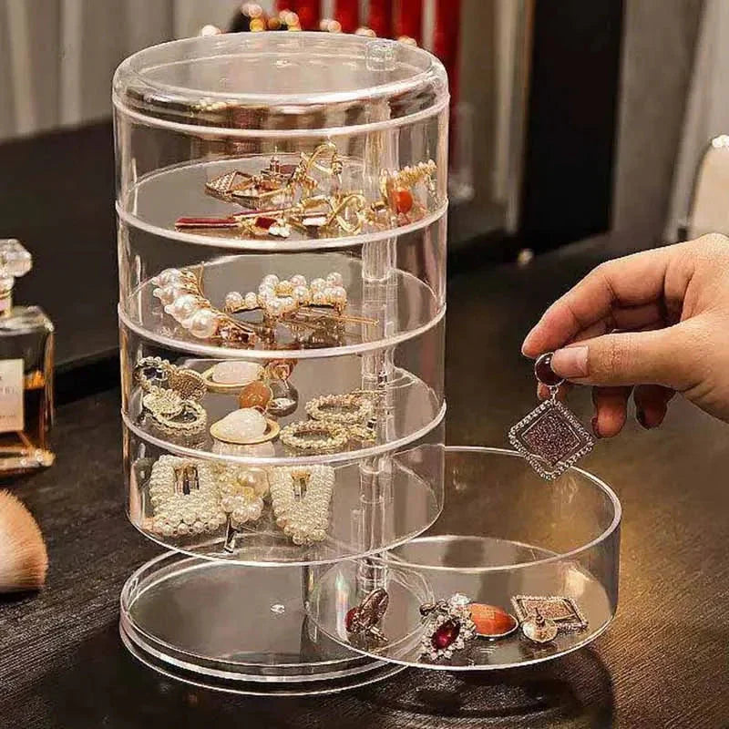 360° Rotating Acrylic Jewelry Storage Box 4 Layer