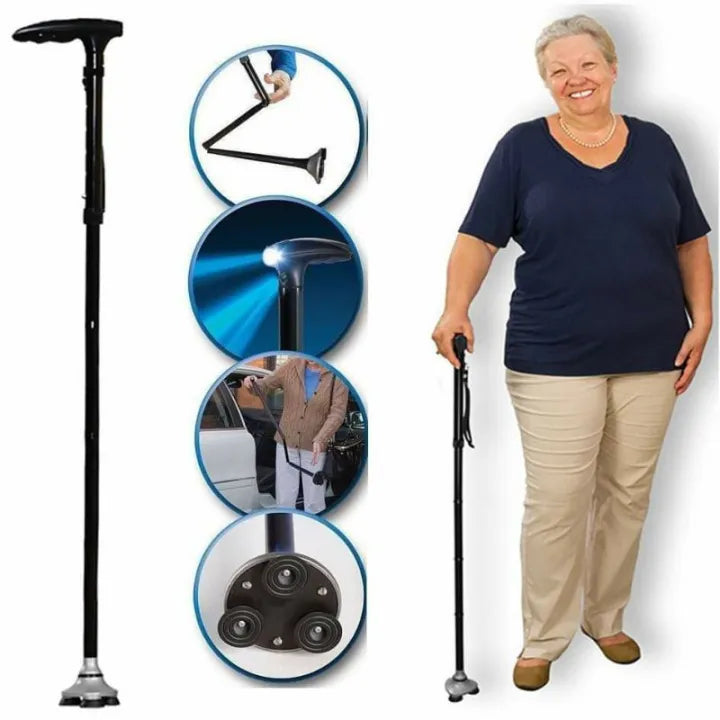 Foldable Walking Cane with LED Light