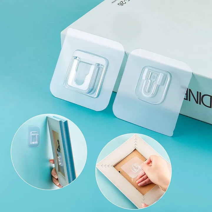 Double-Sided Adhesive Wall Hooks - 10pcs