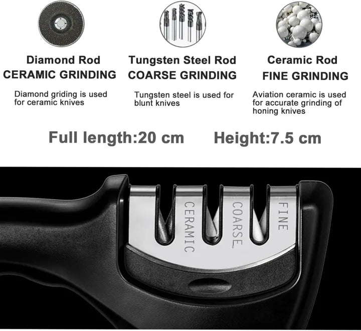 3-Step Manual Knife Sharpener