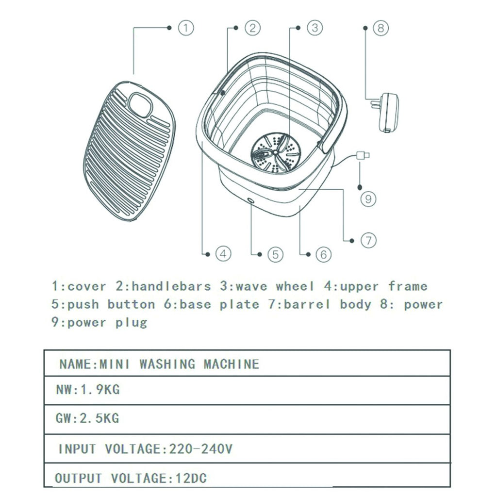 Mini Foldable Washing Machine Bucket Type