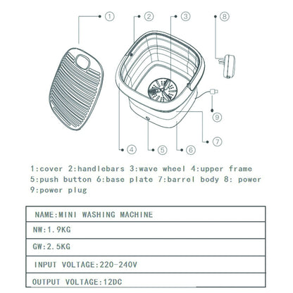 Mini Foldable Washing Machine Bucket Type